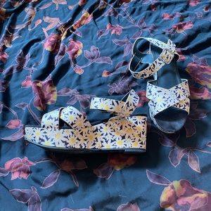 Topshop Daisy Wedges/ Floral Platforms